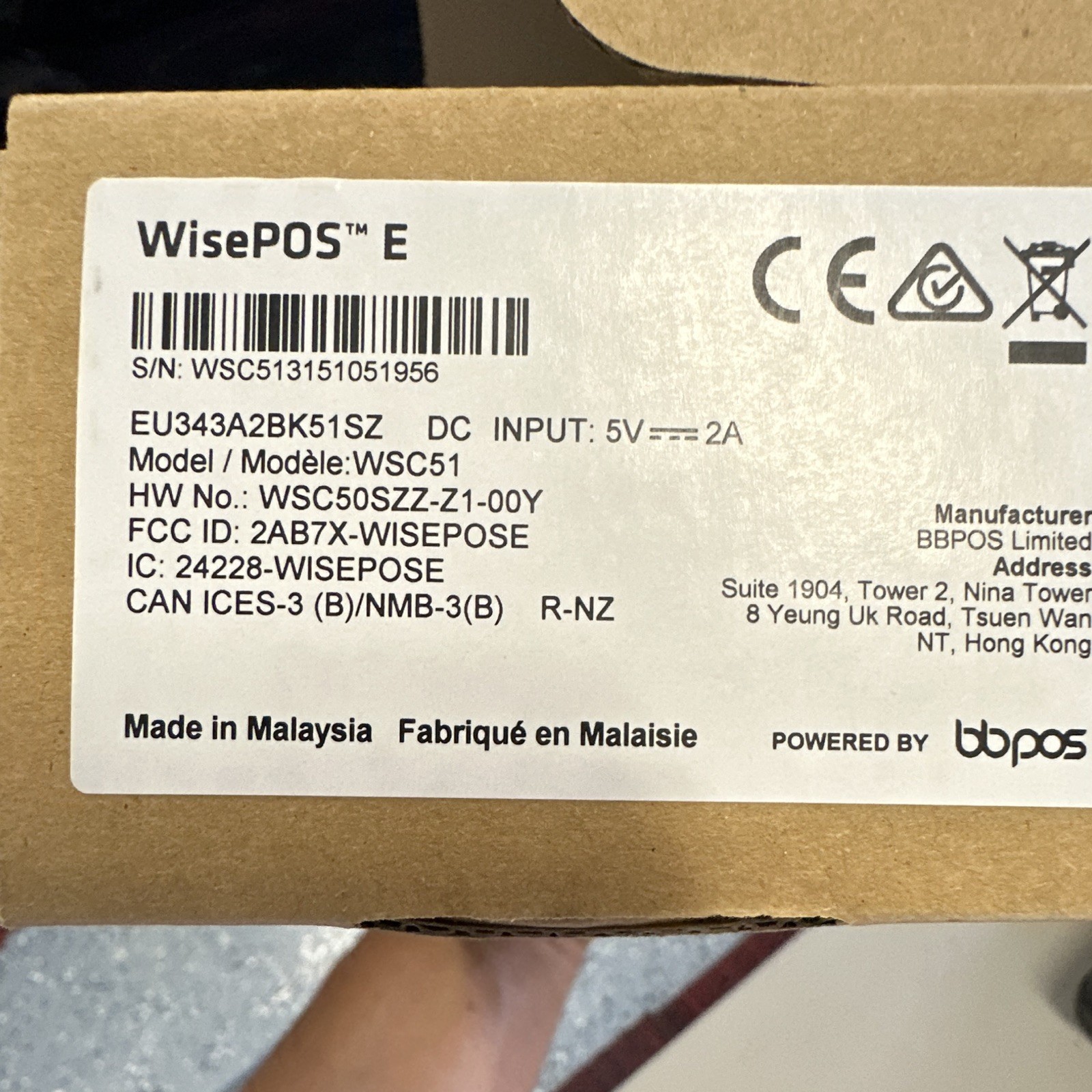STRIPE (8ea) WisePOS E WSC51 Wired Credit Card Terminal w/ Dock