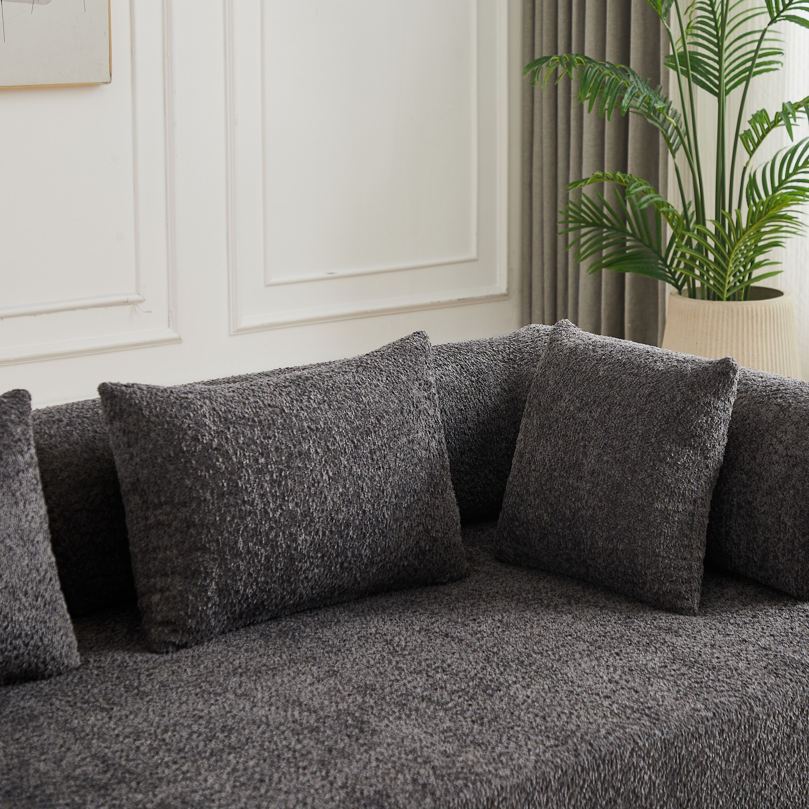 78.7" Convertible Sleeper Sofa Bed w/Cylindrical Pillow, Folding Sofa Bed Grey