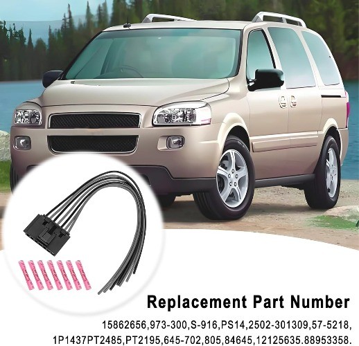 7 Wire Pigtail Blower Motor Resistor Plug Connector, Replace 89019088 973-405 15