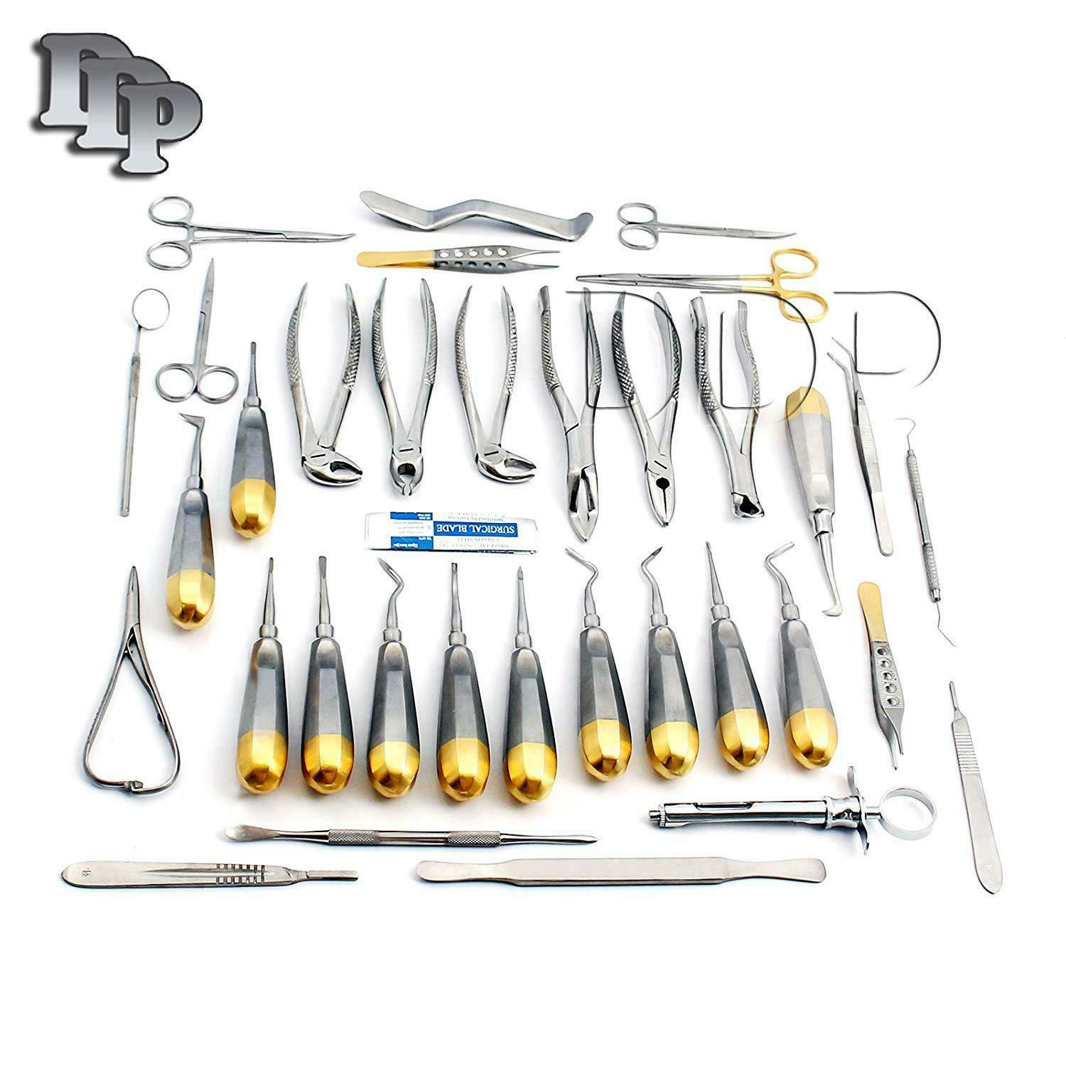 GERMAN 74 PC ORAL DENTAL SURGERY EXTRACTING ELEVATORS FORCEPS INSTRUMENT KIT SET