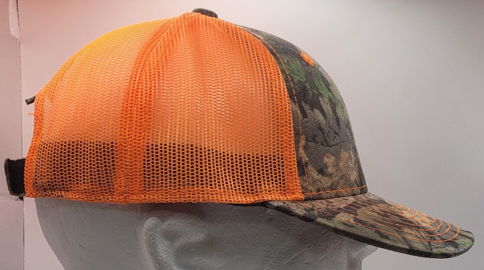Camouflage Orange Mossy Oak Trucker Hat Cap KLC.Ink Hunting Fishing Tattoo Camo