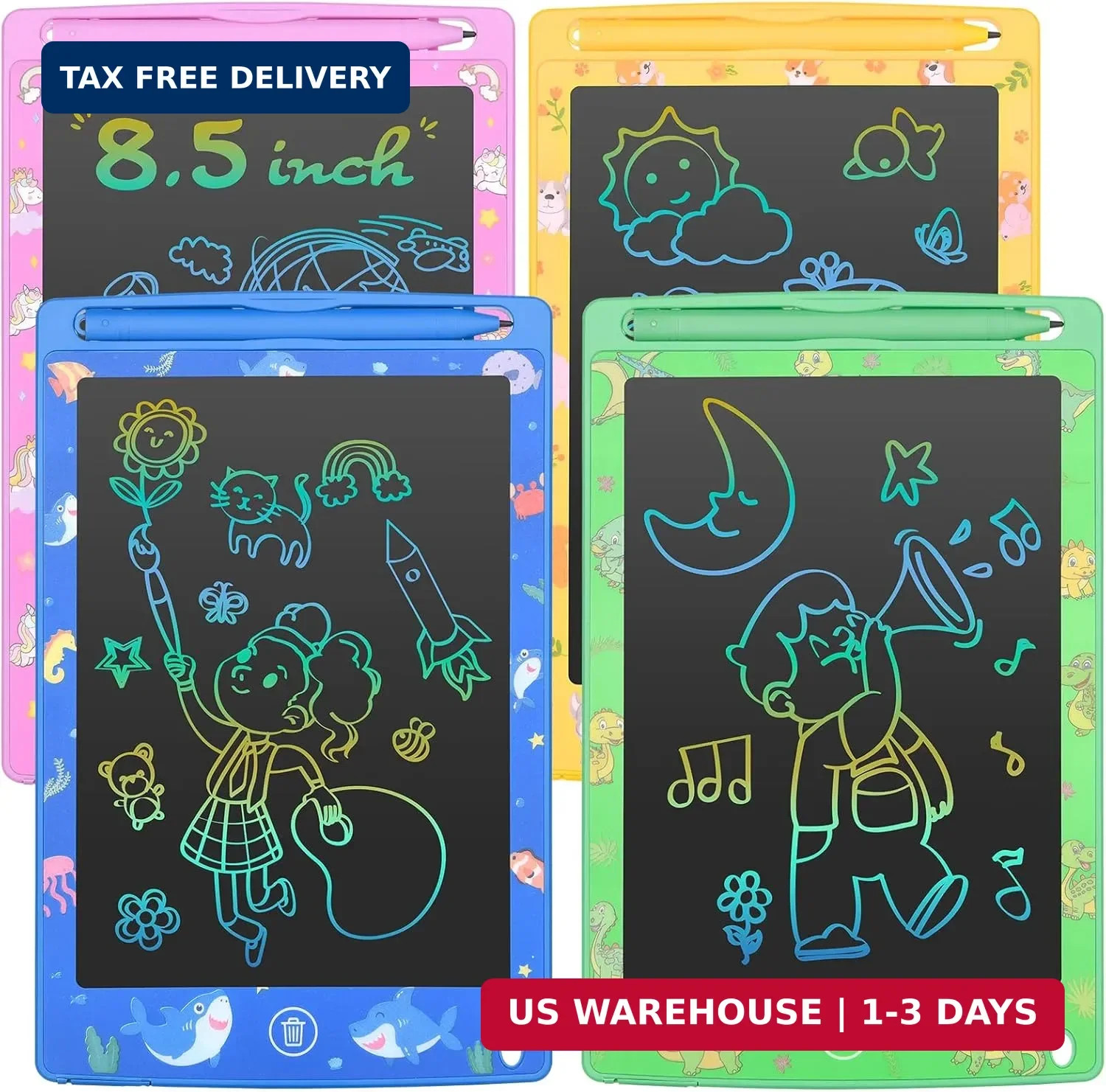 4 Pack 8.5 Inch LCD Writing Tablet Gift for Kids Toys for Boys Girls 3 4 5 6 Yea