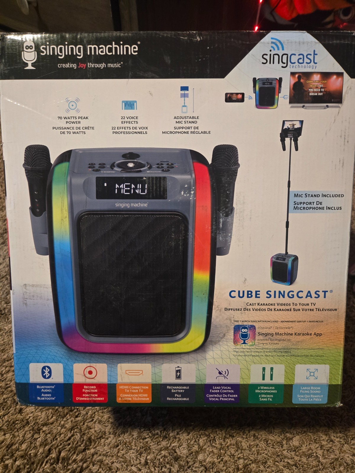 The Singing Machine Cube Casting Karaoke Machine New in box