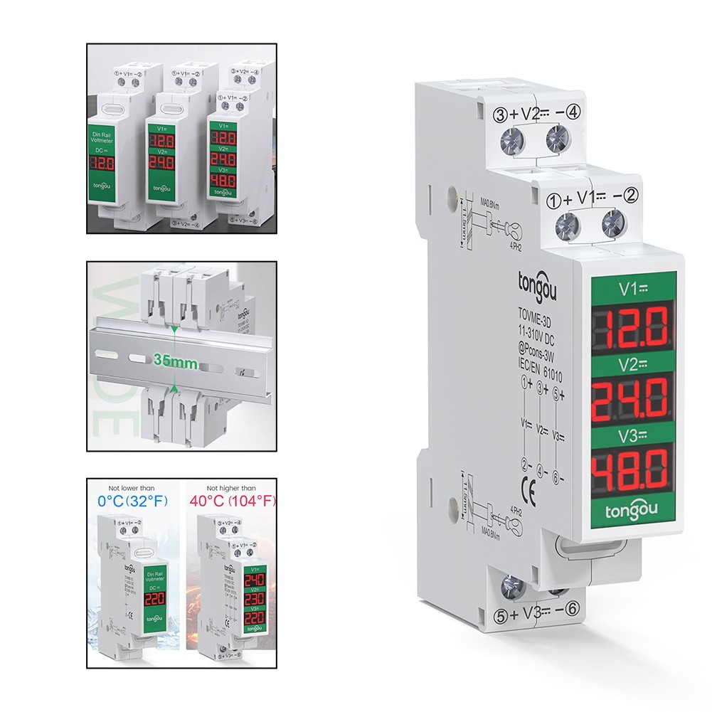 For Din Rail Mount Din Rail Voltage Meter For Industrial Use Reliable Operation