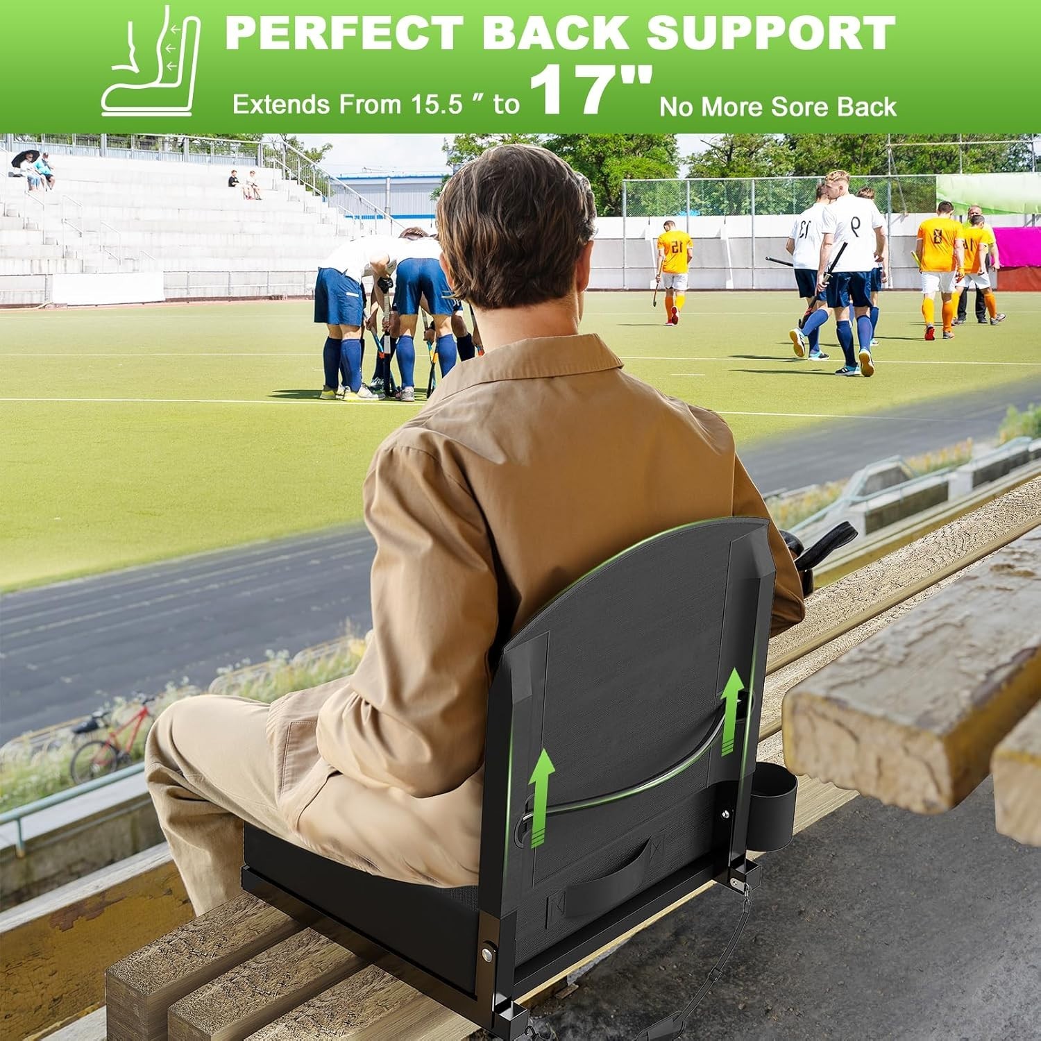 Durable Beachfront Seat with Shoulder Strap - Perfect for Sports Events & More