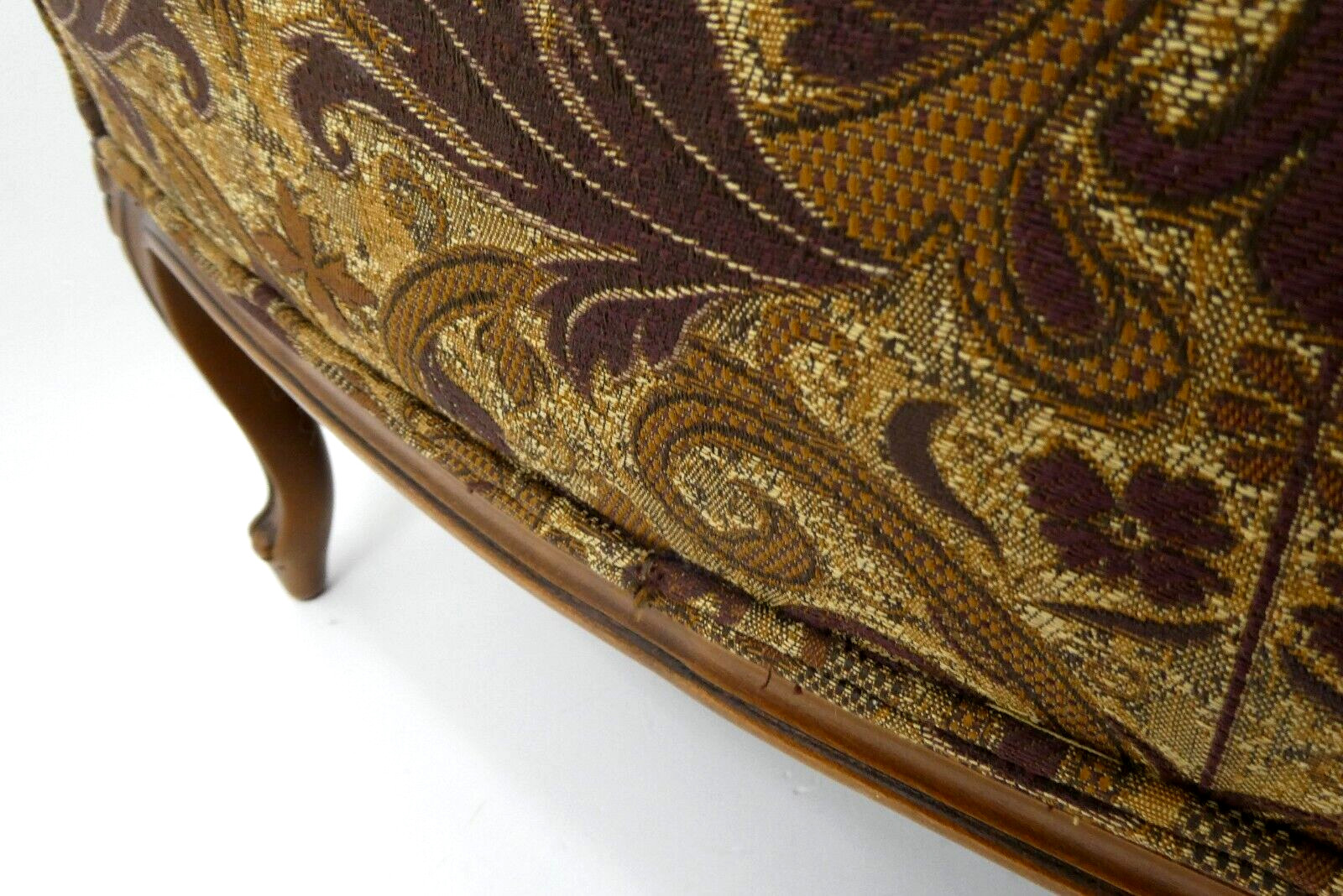 Used Clyde Pearson Company Lane Co Burgundy Cushioned Arch Wood Accent Chair
