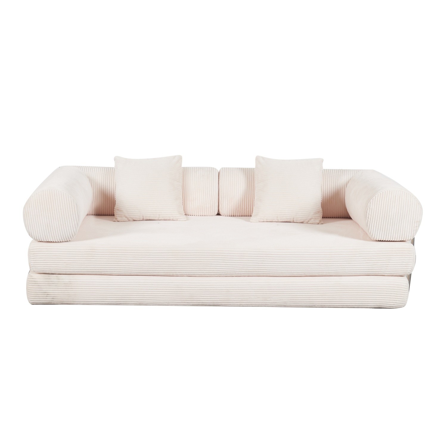 Folding Sleeper Sofa Bed Floor Compression Sofa w/ Metal Frame for Small Space