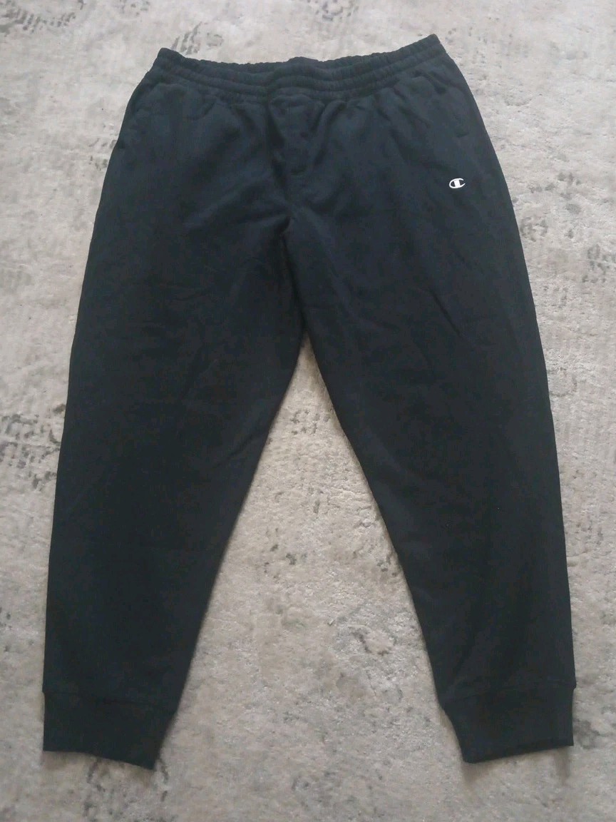 Champion Originals Men's 3XL Black Sweatpants With Drawstrings Cuffed Bottoms