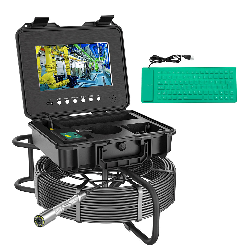 10.1" 70M Pipe Inspection Camera with 512HZ Locator Self-leveling Meter Counter