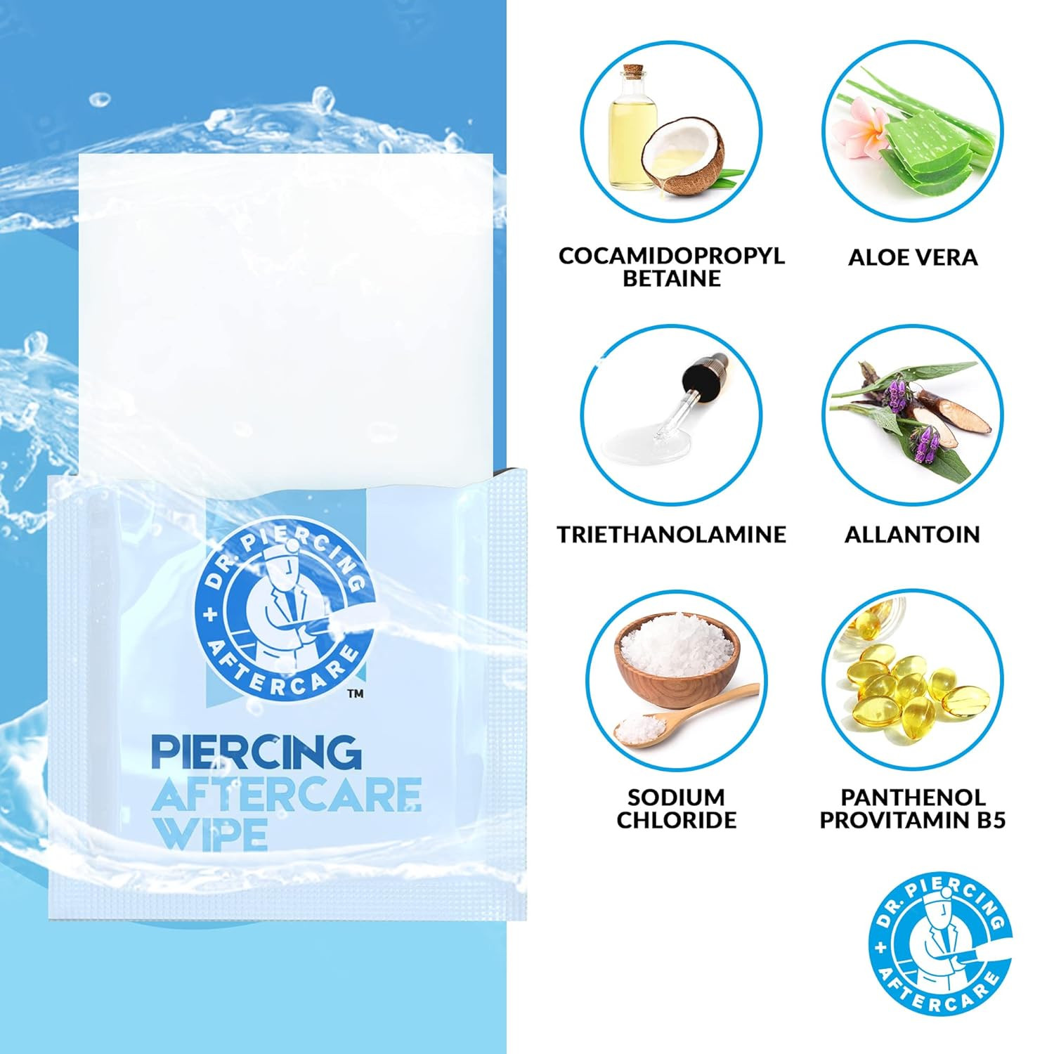 Wipes – Piercing Aftercare | Saline Solution for Piercings - Keloid Bump Ear Pie