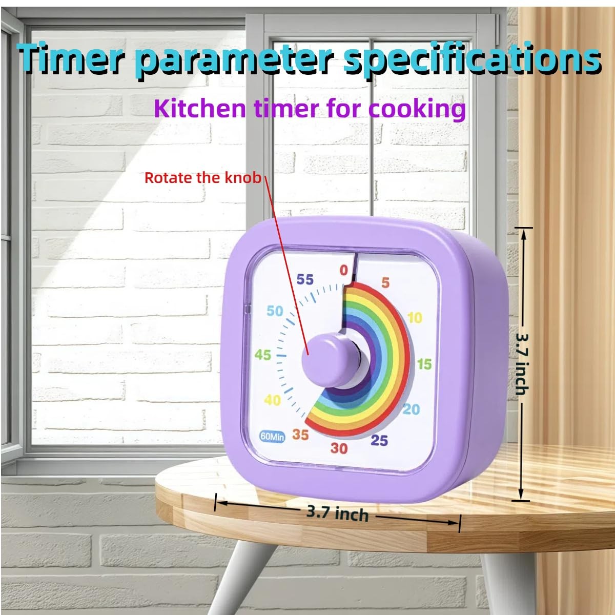 Kids Visual Timer Cute Rainbow - 60 Minute Countdown Timer Time Management fo...