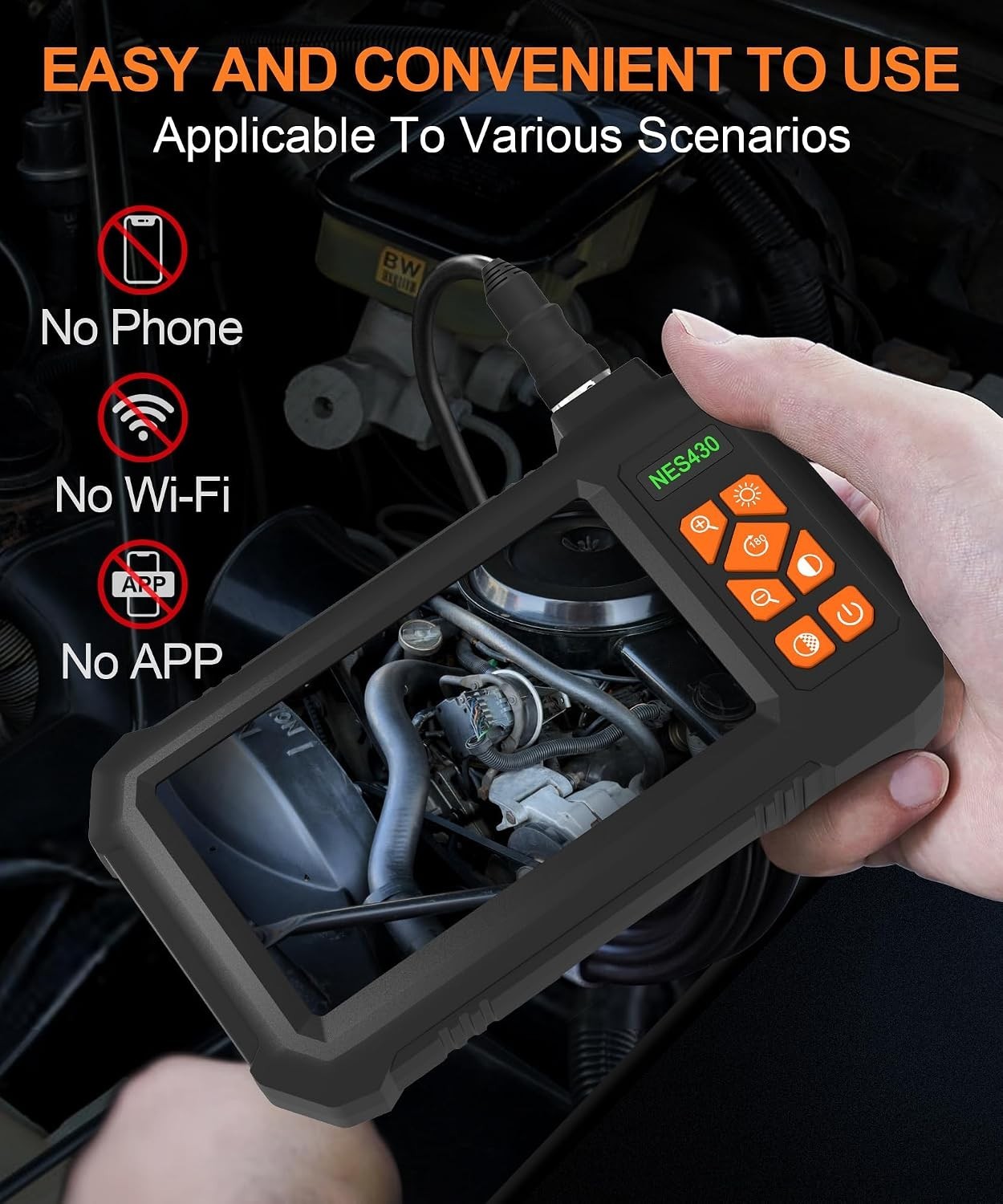 Industrial Endoscope Borescope Camera with Light, Borescope Inspection Camera...