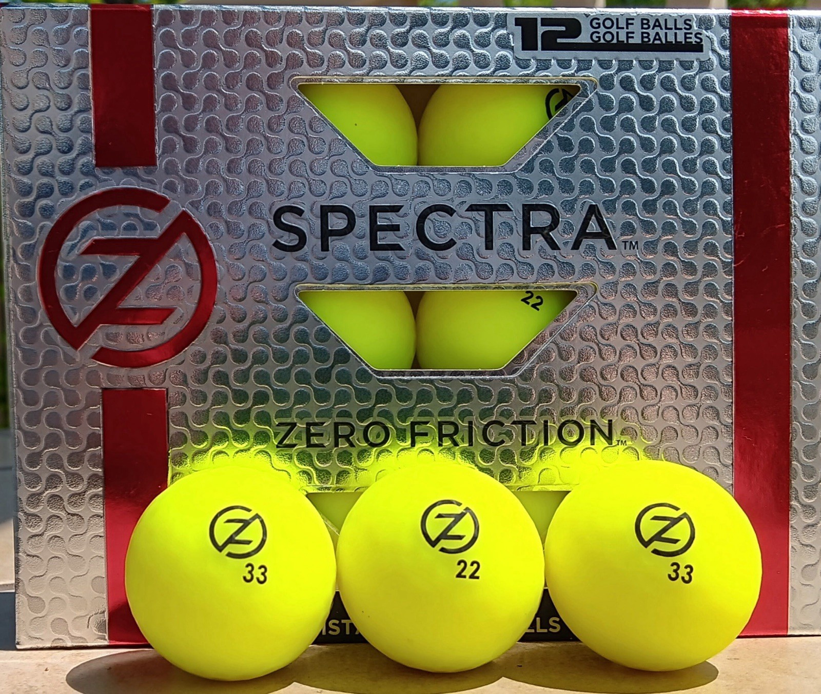 ZF Spectra Zero Friction Yellow Golf Balls 12 Pack Distance Golf Balls #22