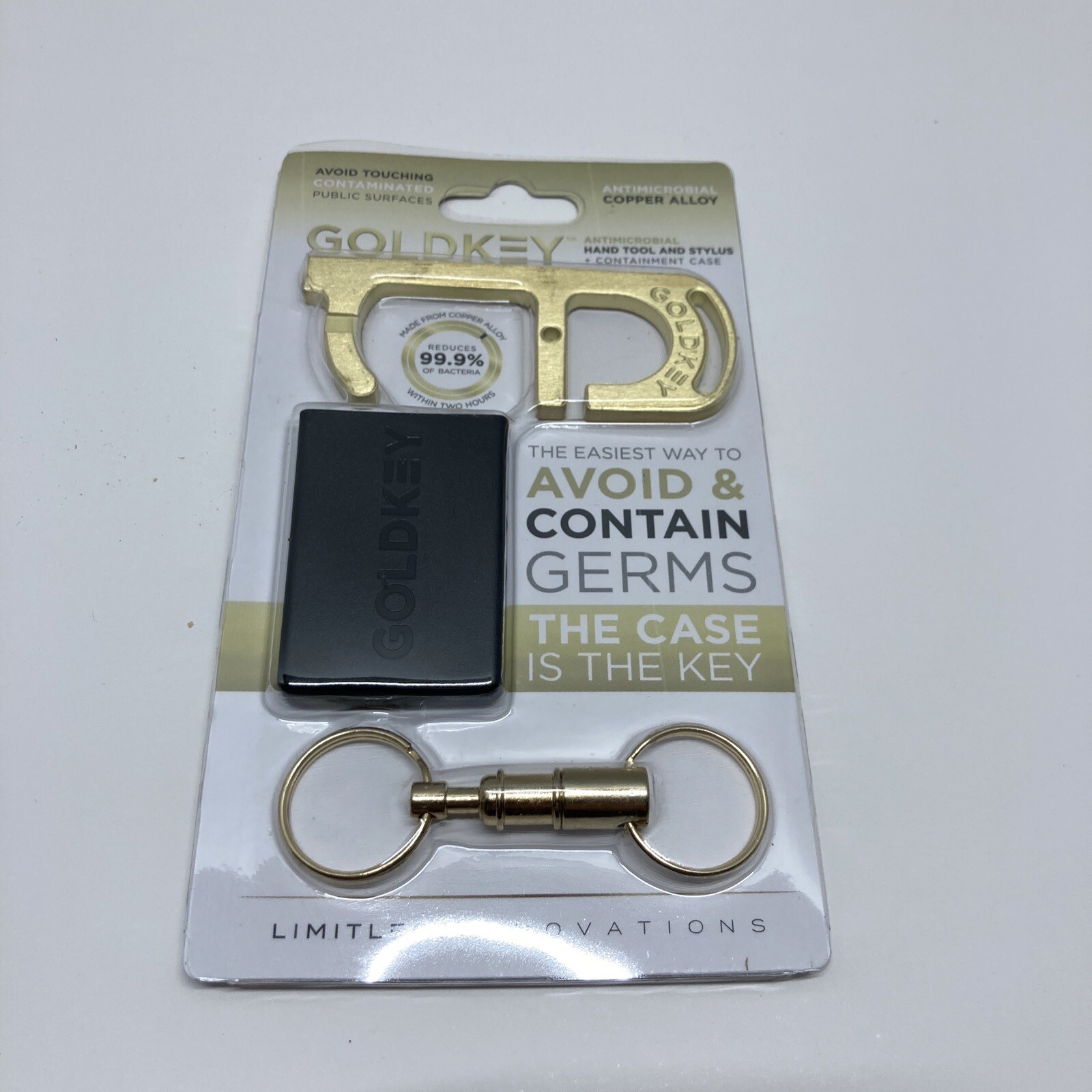 Stocking Stuffer Gold Key Antimicrobial Hand Tool And Stylus & Containment Case