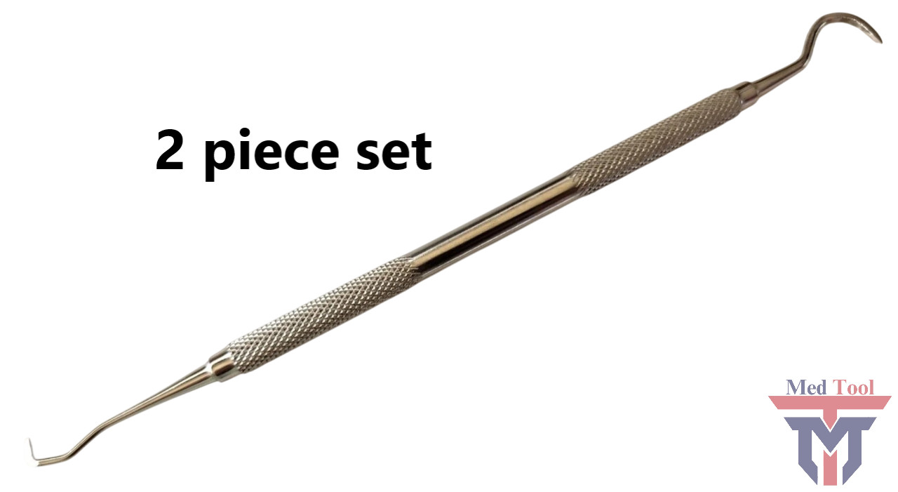 2pcs Dental Tarter Scraper Stainless Steel Dentist Tools Plaque Remover