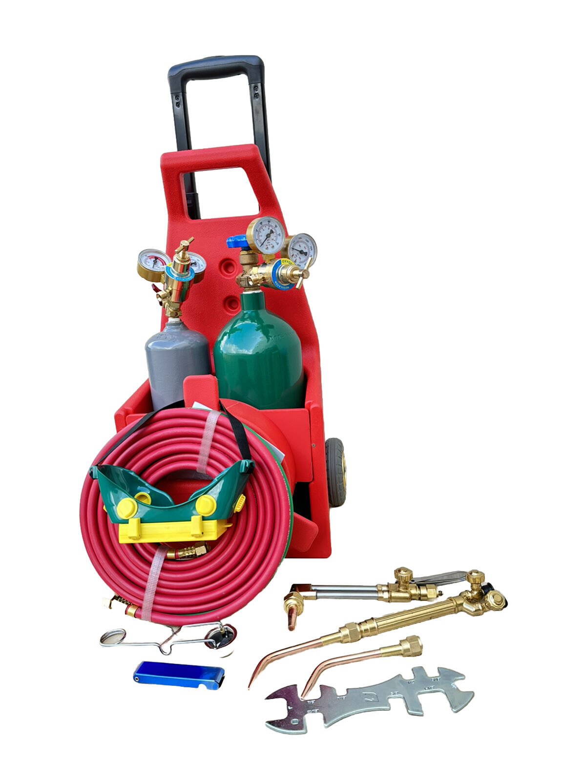 HVAC Victor Type Welding & Cutting Torch Kit W/ DOT Oxygen Acetylene Tanks
