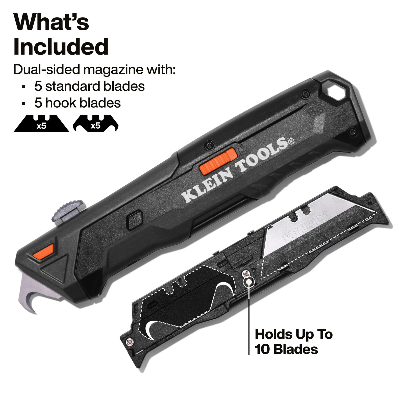 Klein Tools 44308 Auto-Loading Retractable Utility Knife with Dual-Sided Blade