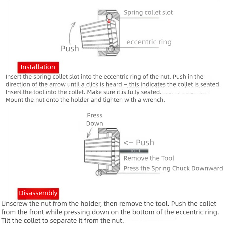 ER11 Collet 1–7mm, ≤0.005mm Runout for Precision Model Machining
