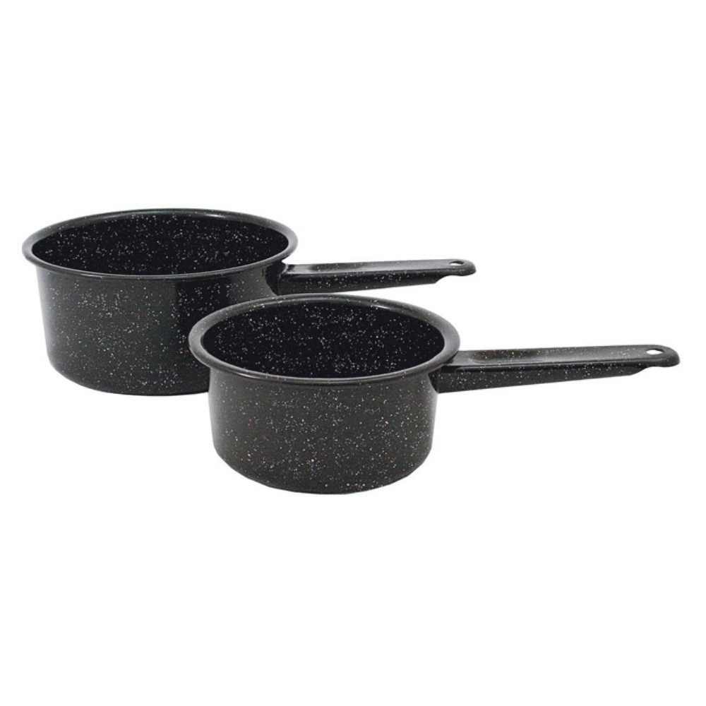 Columbian Home Granite Ware Black Ceramic Over Steel Nonstick Saucepan Set 1 qt.