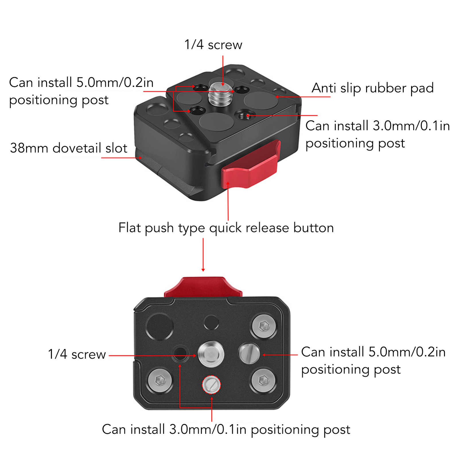 V Lock Quick Release Plate Multipurpose Stable Mini V Lock Assembly Kit