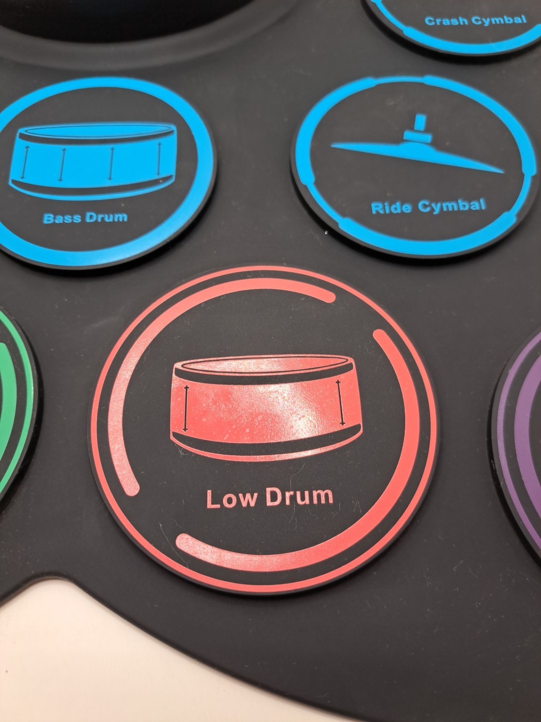 Electronic Drum Set 9 Drum Practice Pad with Headphone Jack Rollup Pad