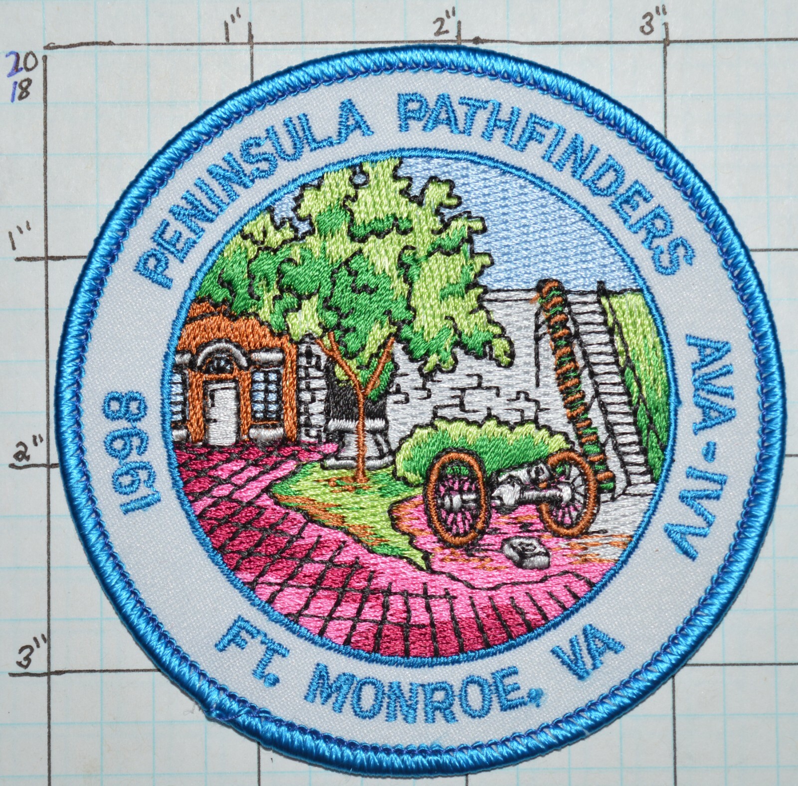 FT MONROE VIRGINIA PENINSULA PATHFINDERS 1998 AVA IVV WALKING CLUB PATCH