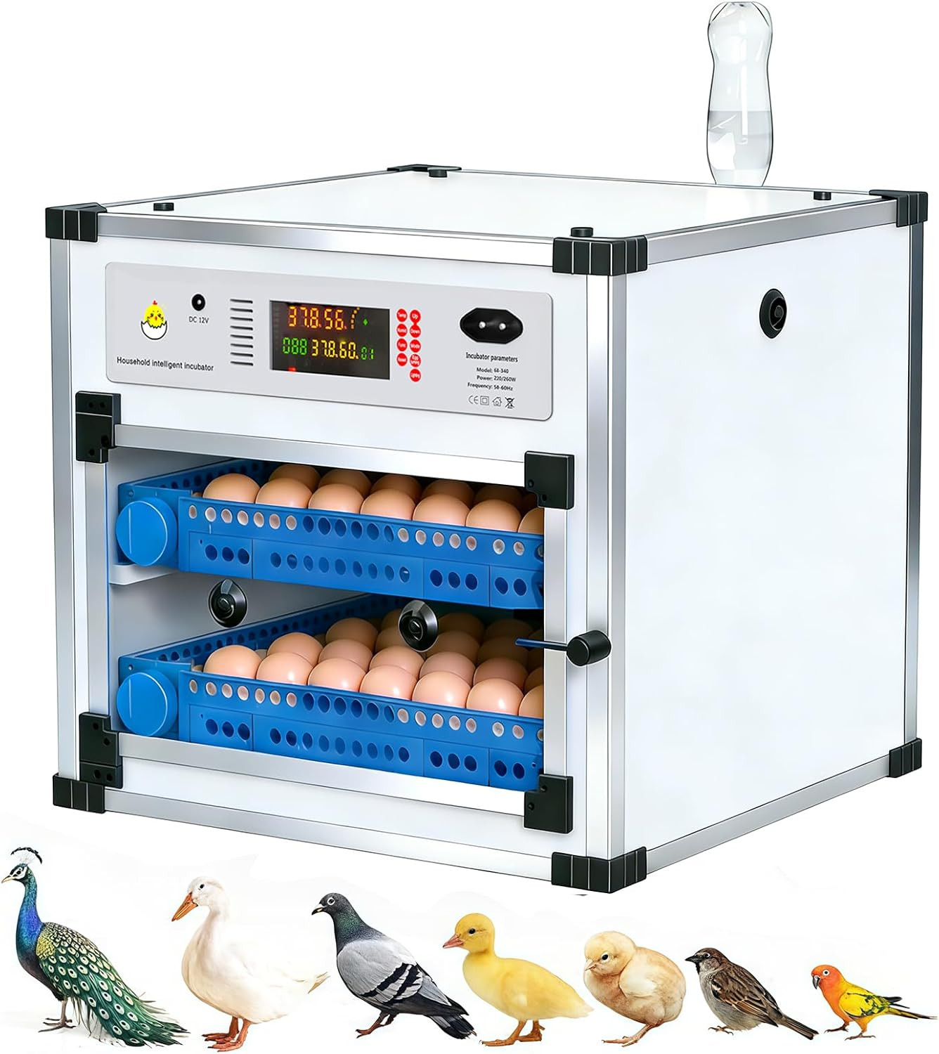136 Eggs Automatic Egg Incubator with Digital Control & Auto Turner