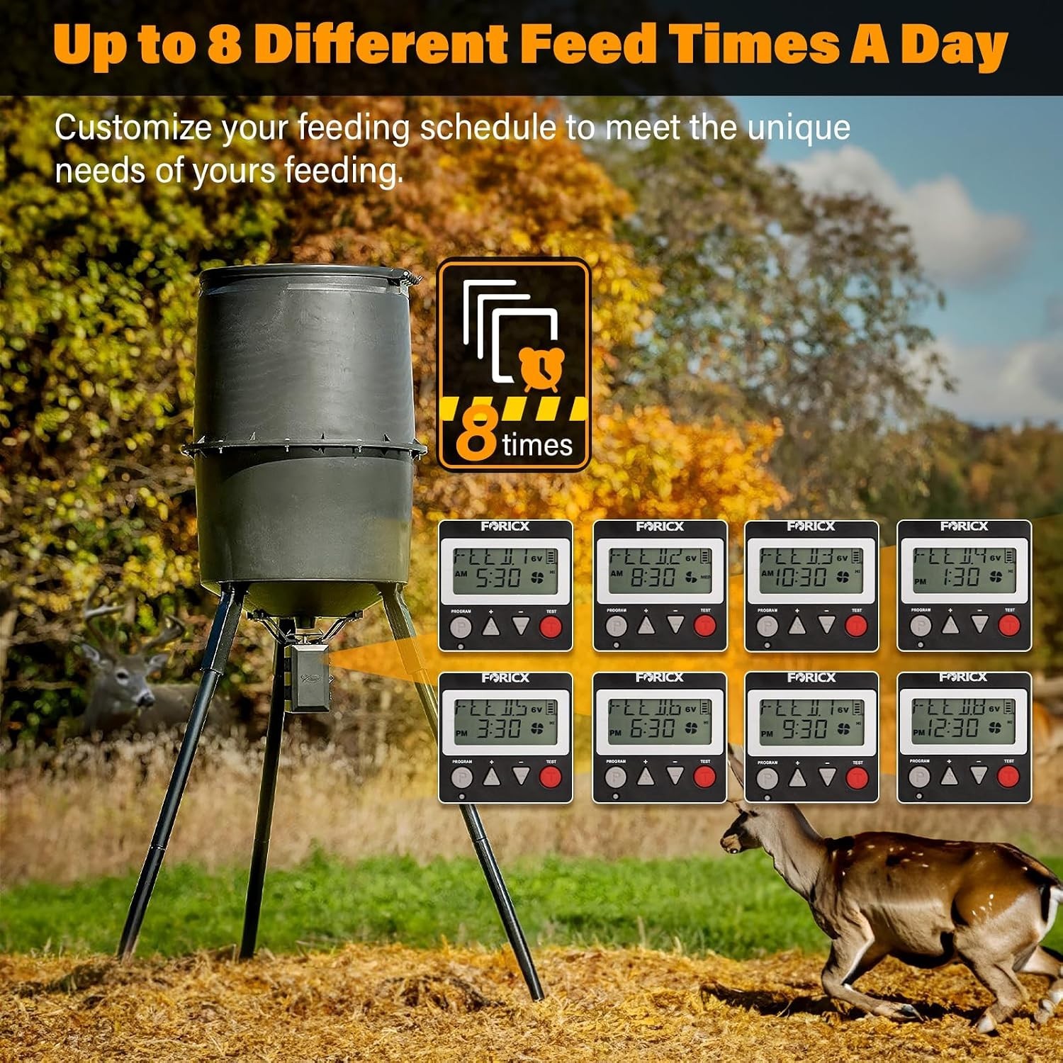 Digital Timer for Deer Feeder 6V/12V Programmable Feed Times Adjustable Rate