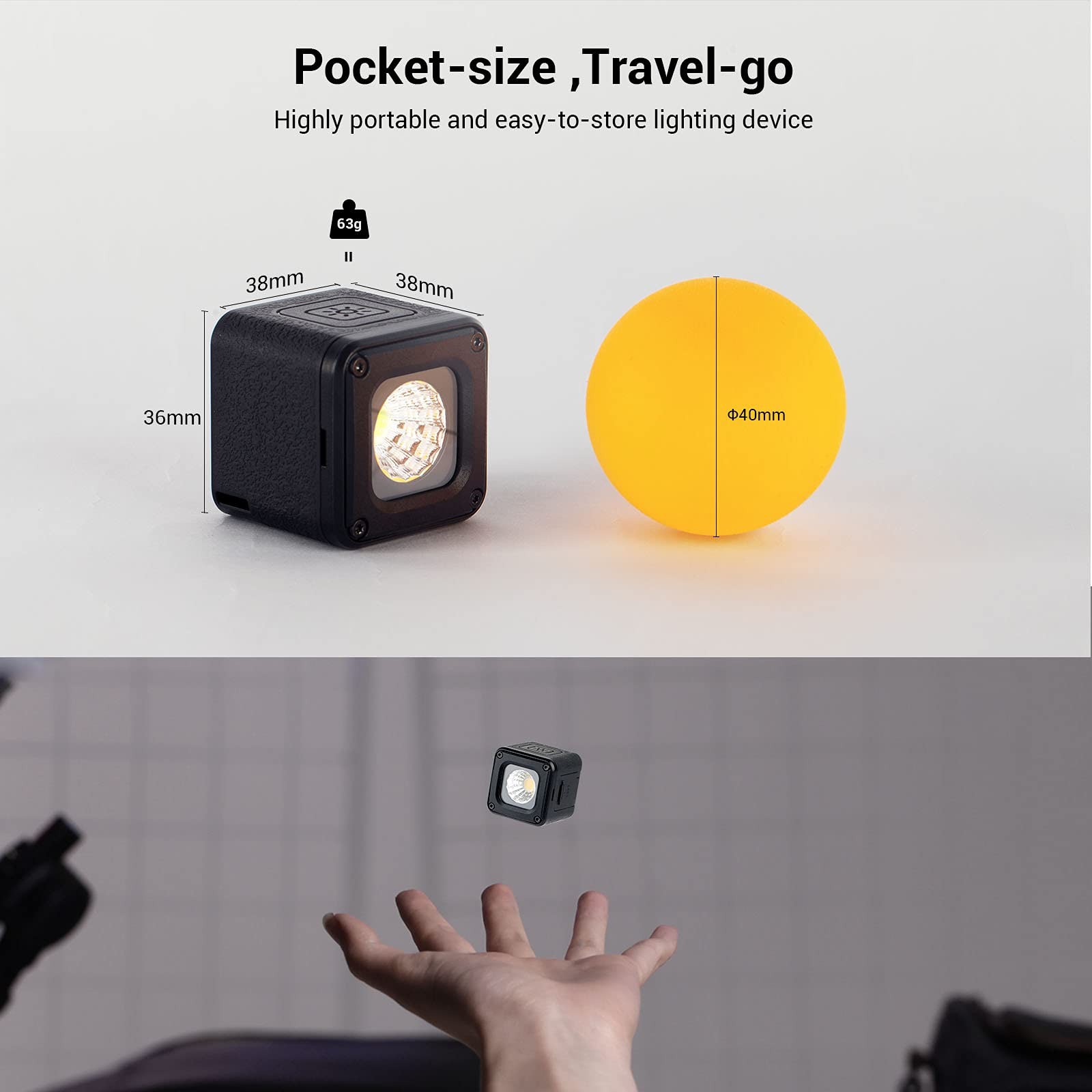 SmallRig RM01 Mini LED Video Light 3 Pack, Watreproof Portable Lighting Kit w...