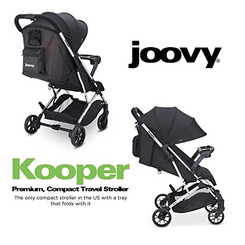 JOOVY KOOPER LIGHTWEIGHT BABY STROLLER REMOVABLE SWING-OPEN TRAY - BLACK