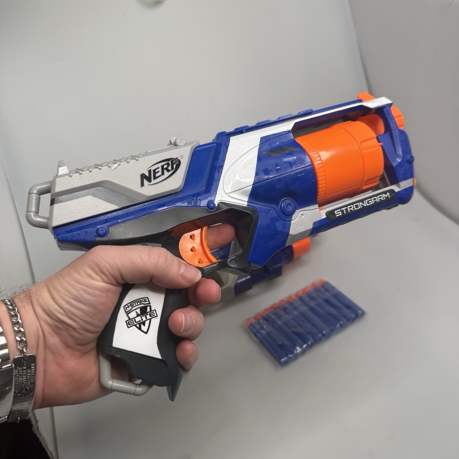 NERF N-Strike Elite Disruptor & Strongarm Blaster Lot 2 w/ 10 Darts EUC