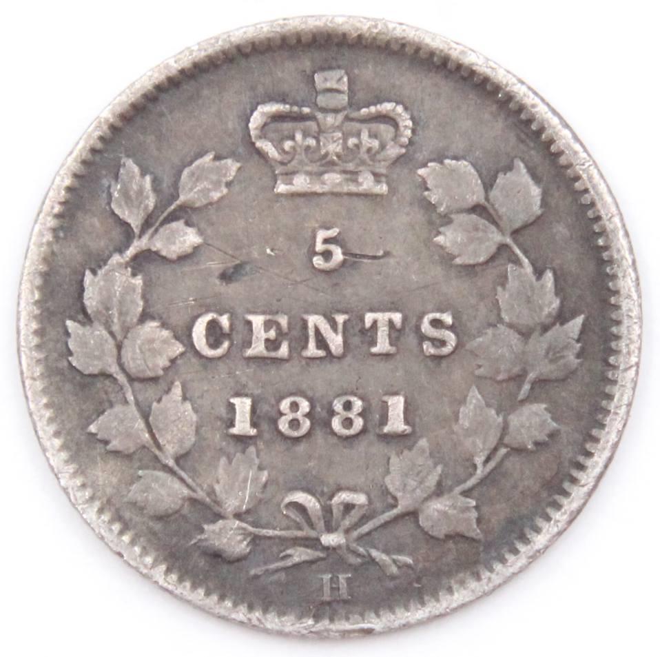 1881H Canada 5 cents VF