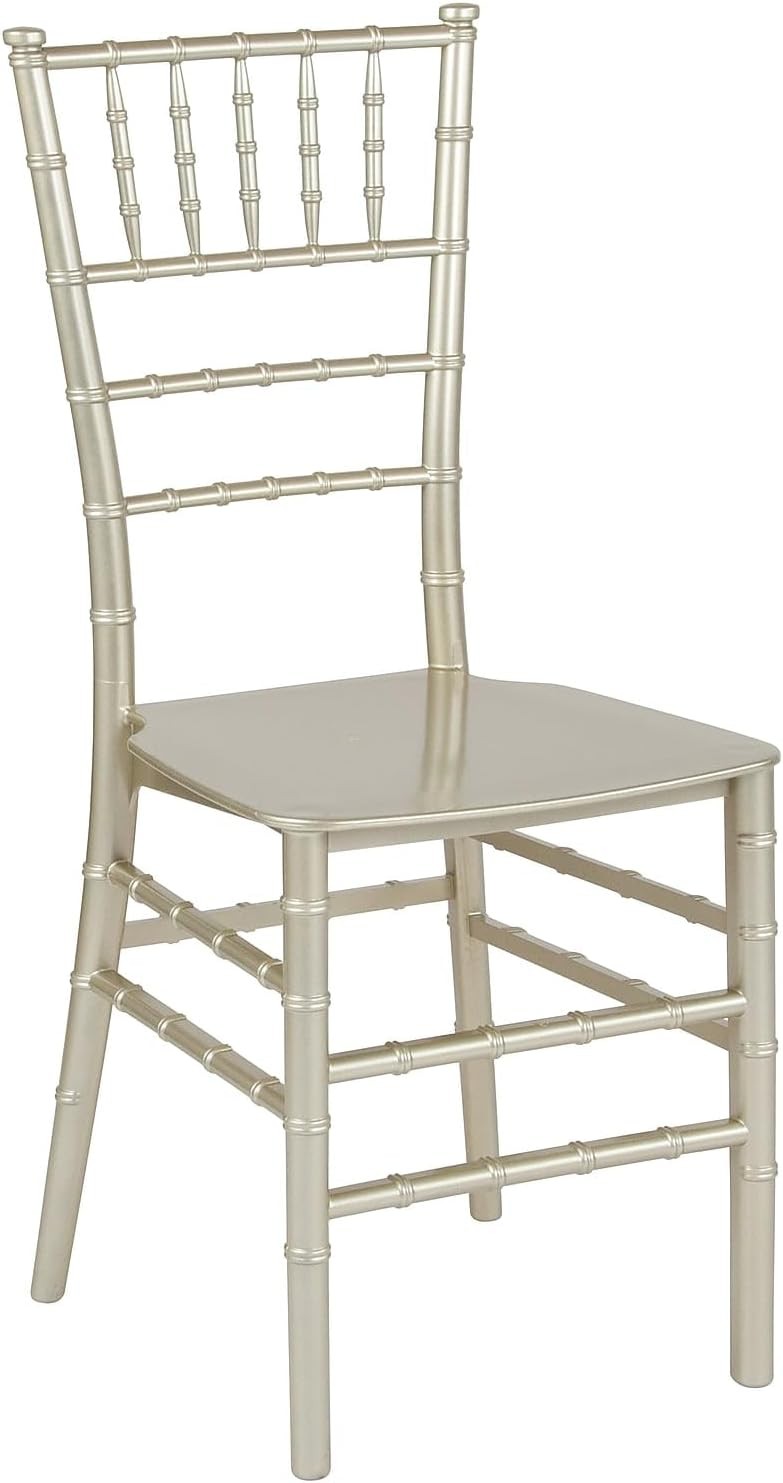 2 Pack HERCULES Series Gold Resin Stacking Chiavari Chair
