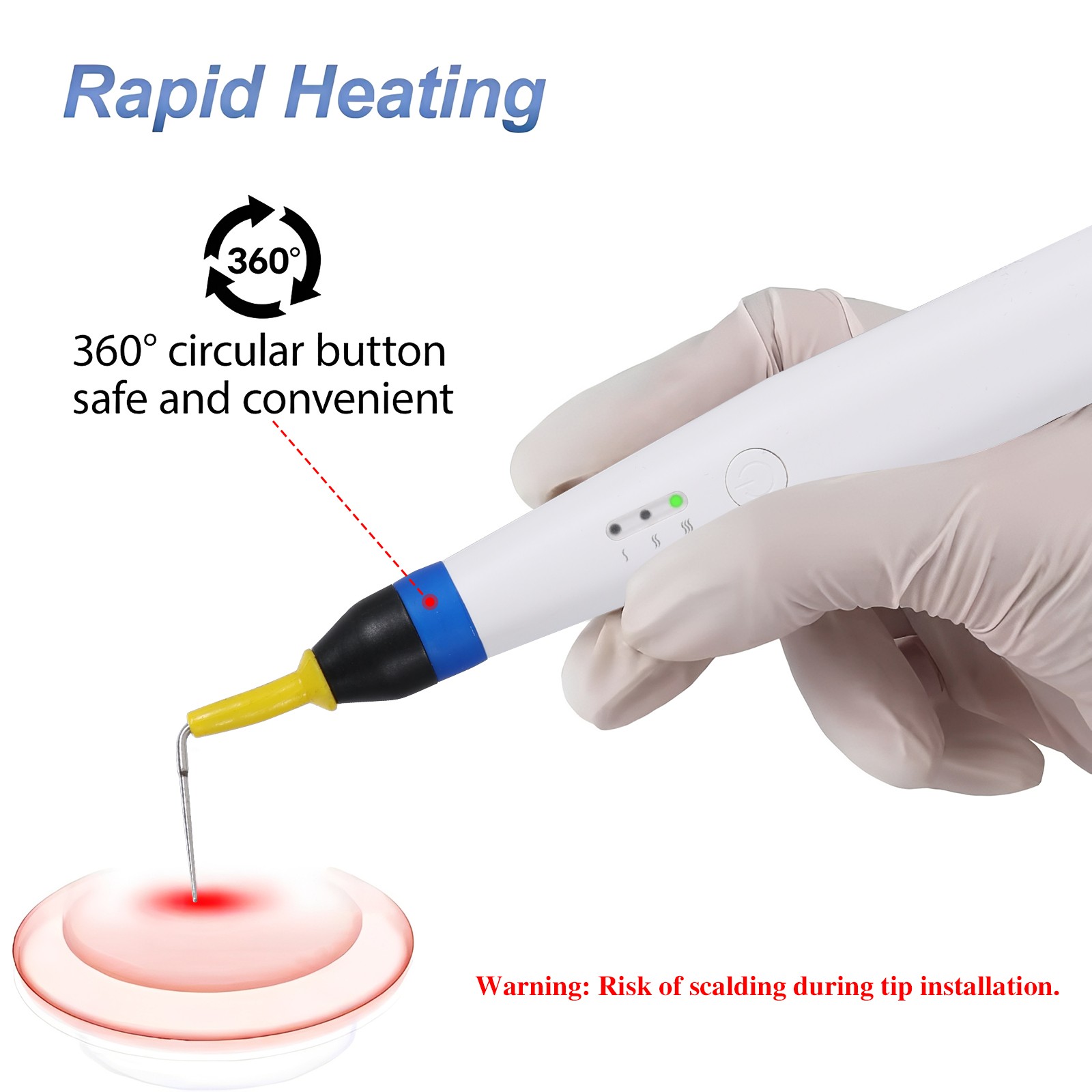 5Pcs Cordless Gutta Percha Obturation System Endo Heated Pen With 2 Tips