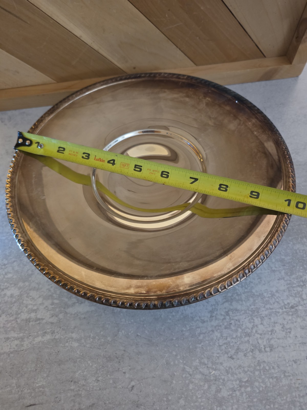 Round Silverplate Dish On Stand, 10" Diameter, 2" Tall