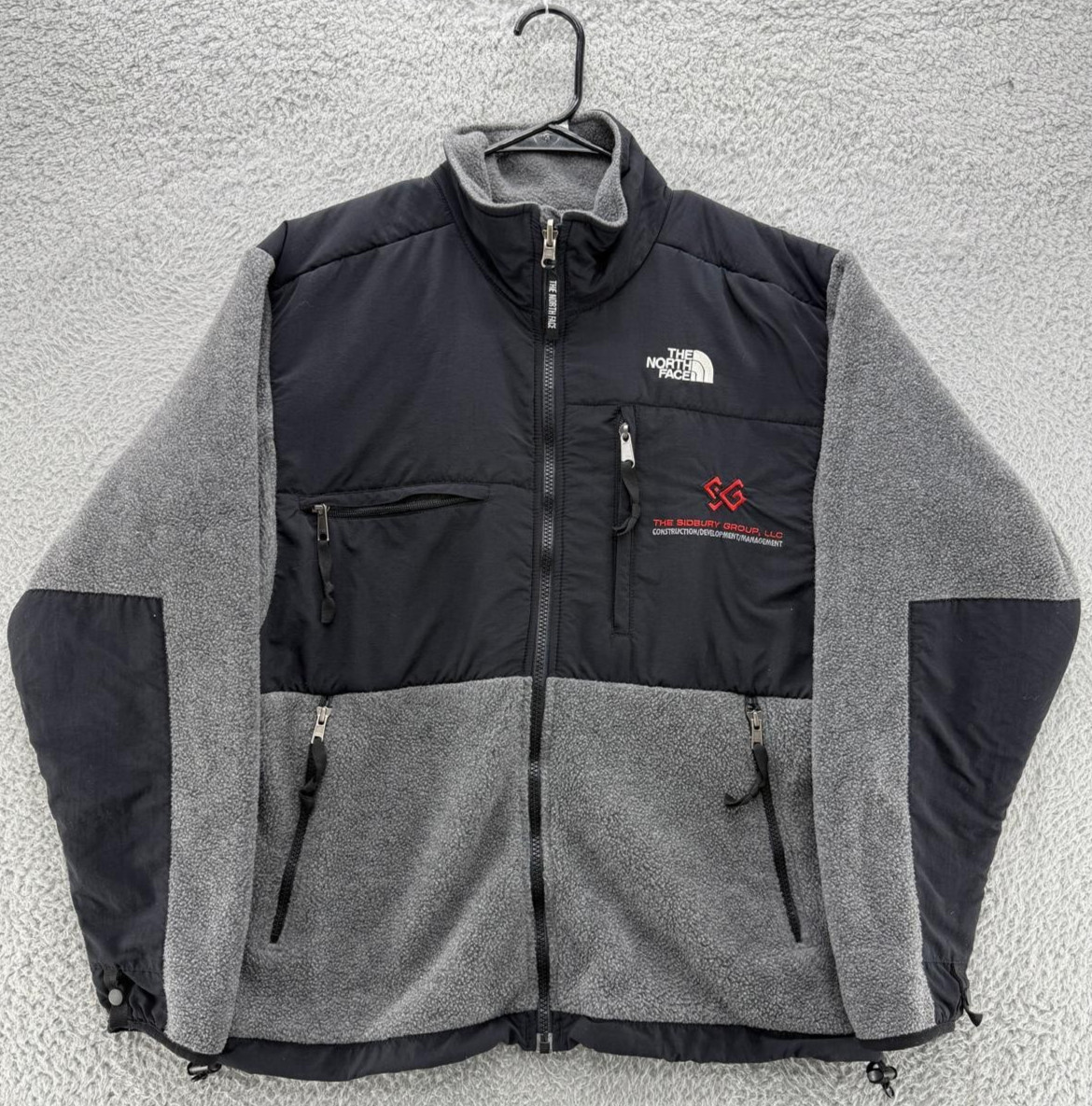 The North Face Full Zip Fleece Jacket Men’s Small Gray Black Softshell Panels
