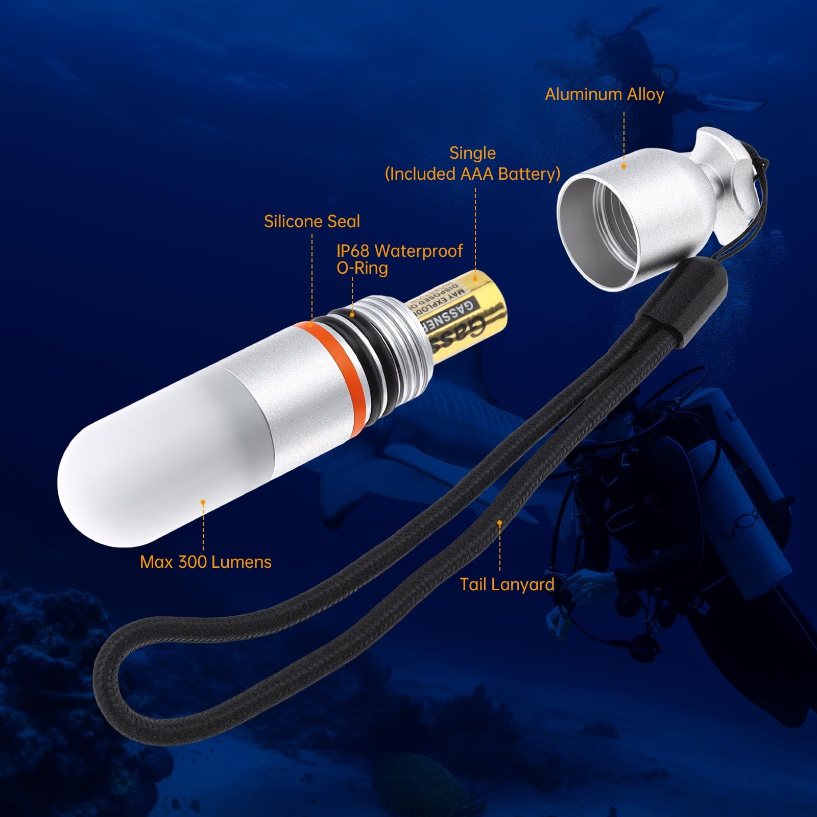 Securitying 2Pcs Scuba Dive Strobe Signal Light Mini Tank Light Night Dive