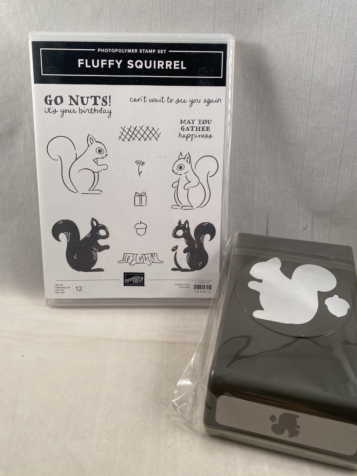 FLUFFY SQUIRREL Stamp Set & Punch Stampin Up Go Nuts Gather Happiness 2605