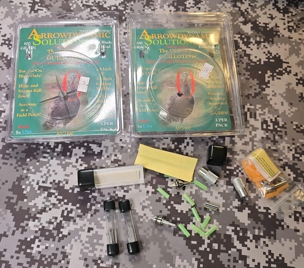 5 ARROWDYNAMIC SOLUTIONS 100 GRAIN GOBBLER GUILLOTINE TURKEY HEADSHOT BROADHEADS