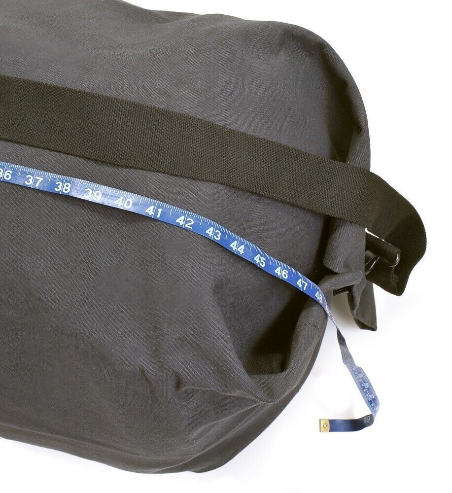 Large Black Cotton Webbing Duffel Bag