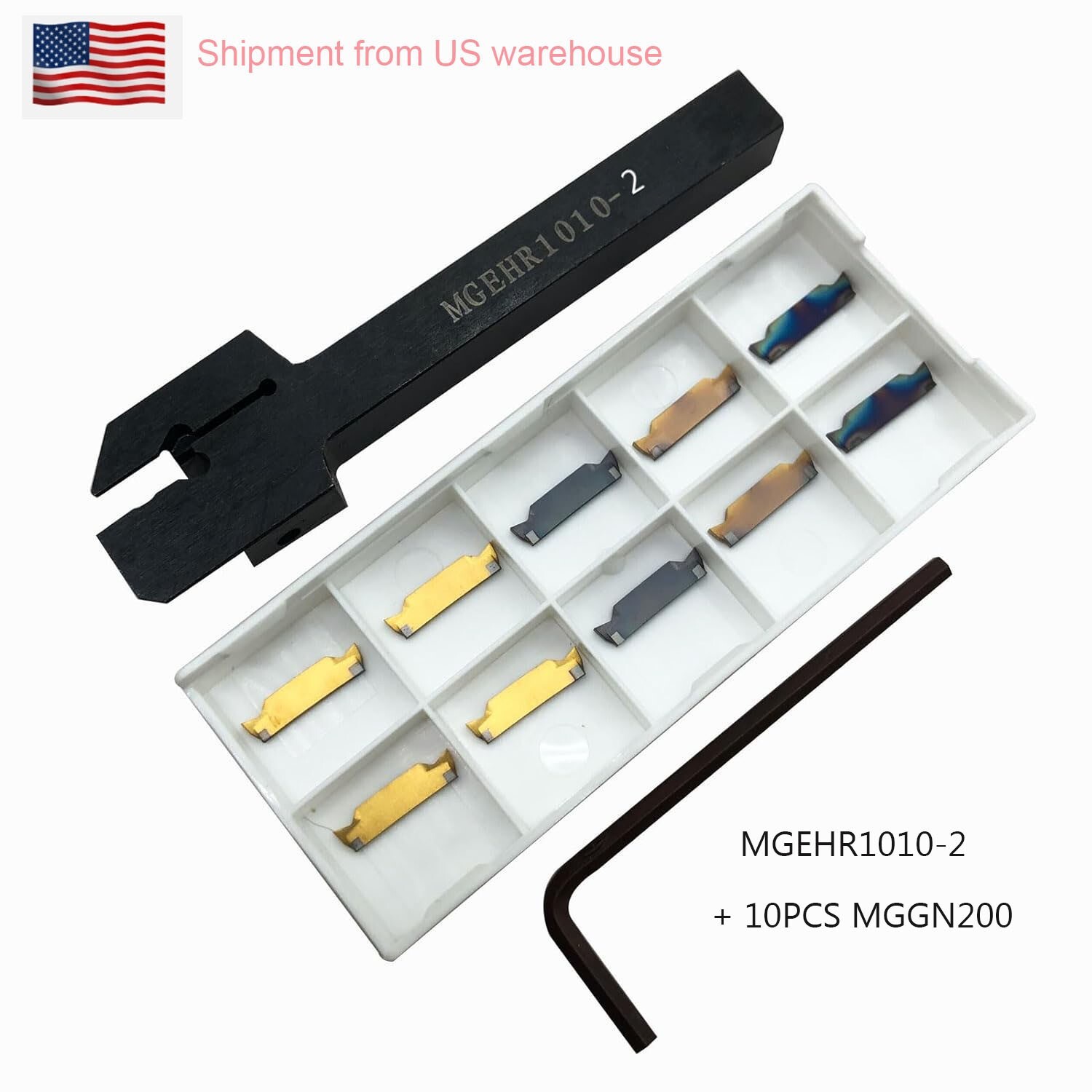 MGEHR 1010-1.5 External Grooving Lathe Cutter Boring Bar + 10x MGGN150 Inserts