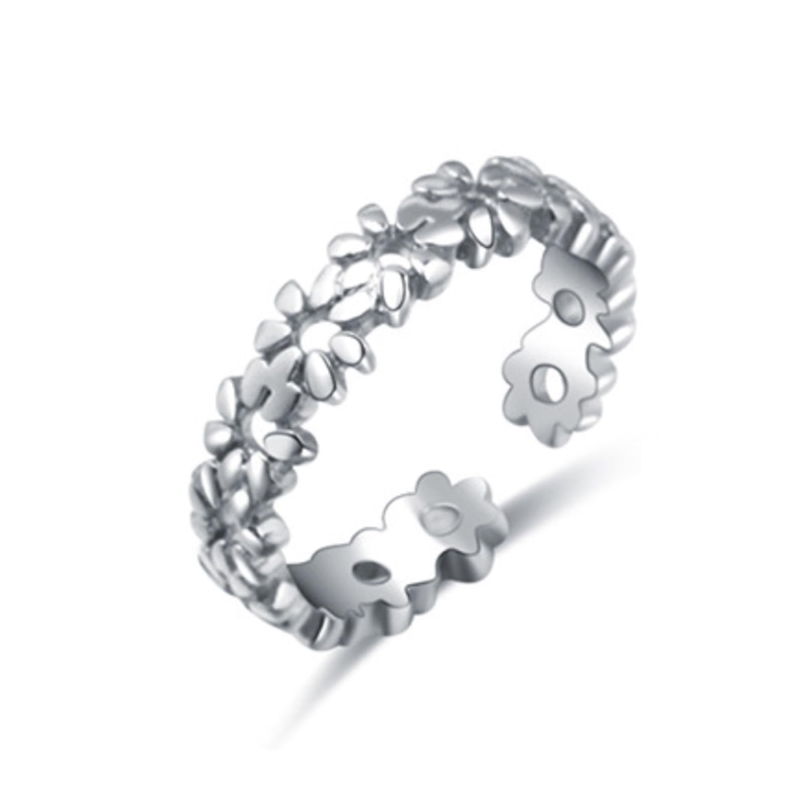 Anillo de plata de ley con flor para dedo del pie, anillo hawaiano para mujer