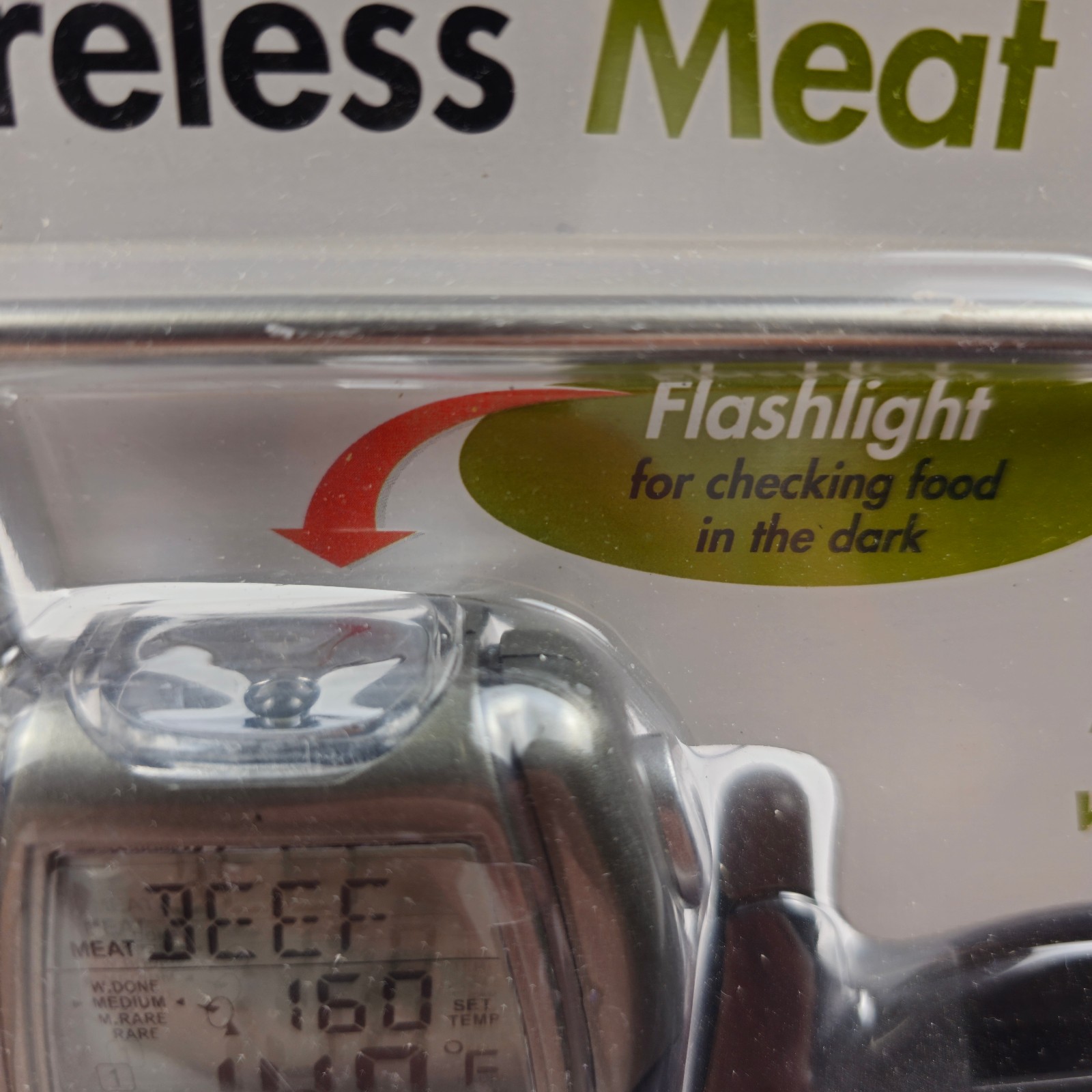 Cuisinart Wireless Meat Thermometer BBQ Grill Probe Timer Receiver w/Flashlight