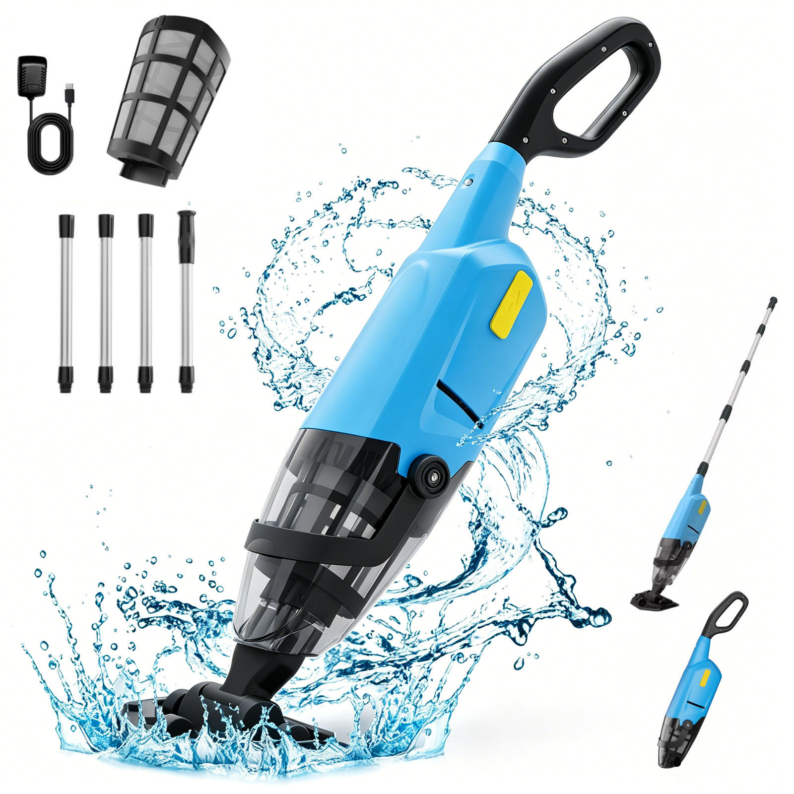 Cordless Handheld Pool Vacuum for In-ground Above-ground Swimming Pool Cleaner