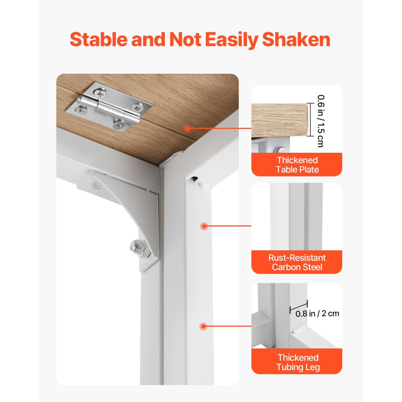 Folding Desk 31.5" Foldable Computer Table with Storage Hooks Oak