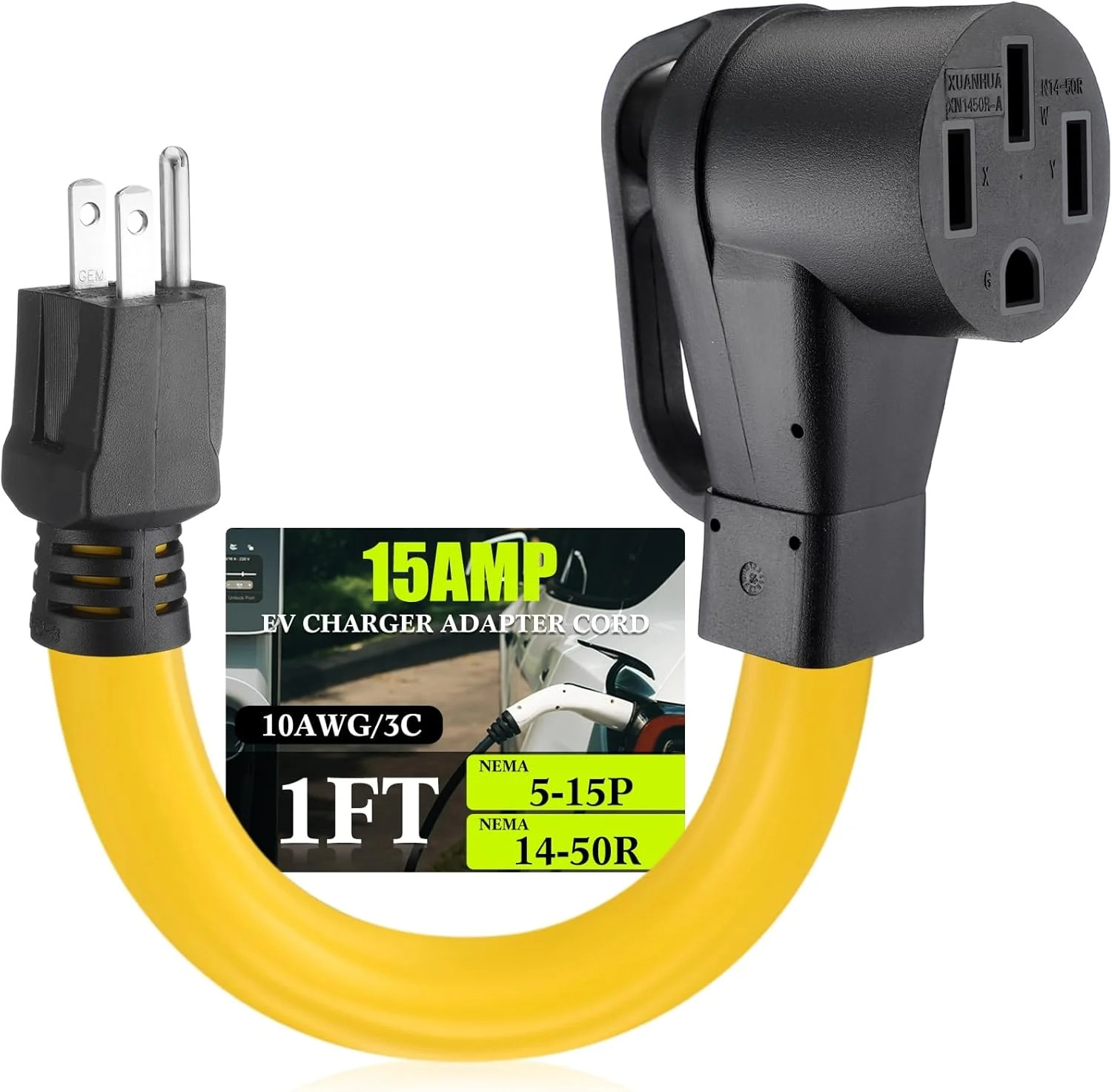 50 Amp to 15 Amp 110 Volt Rv Adapter Cord Compatible with Nema 5-15p to 14-50...