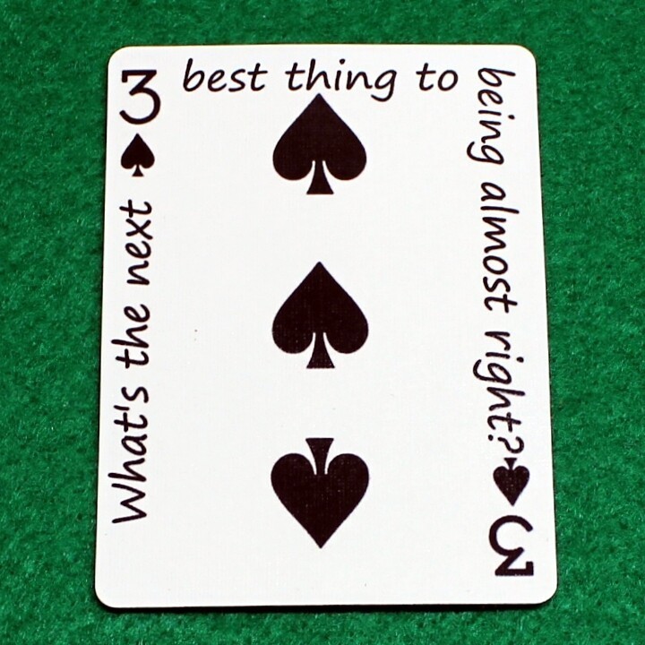 3 of Spades - What's the next best thing to bein, Bicycle Printed Gaff Card, Red