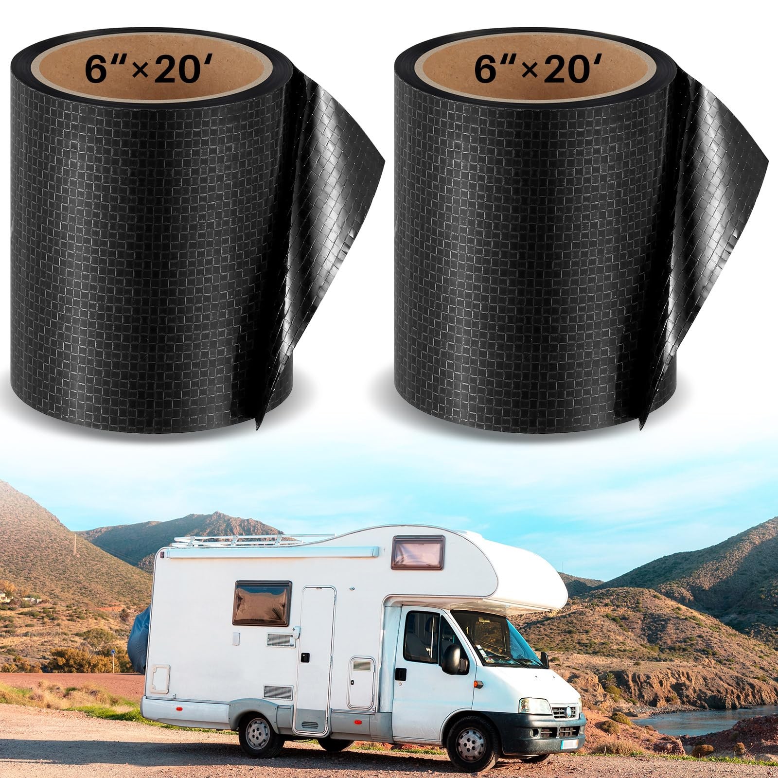 2 Rolls RV Underbelly Tape 6" X 40 Ft Waterproof Repair Belly Tape with Permanen