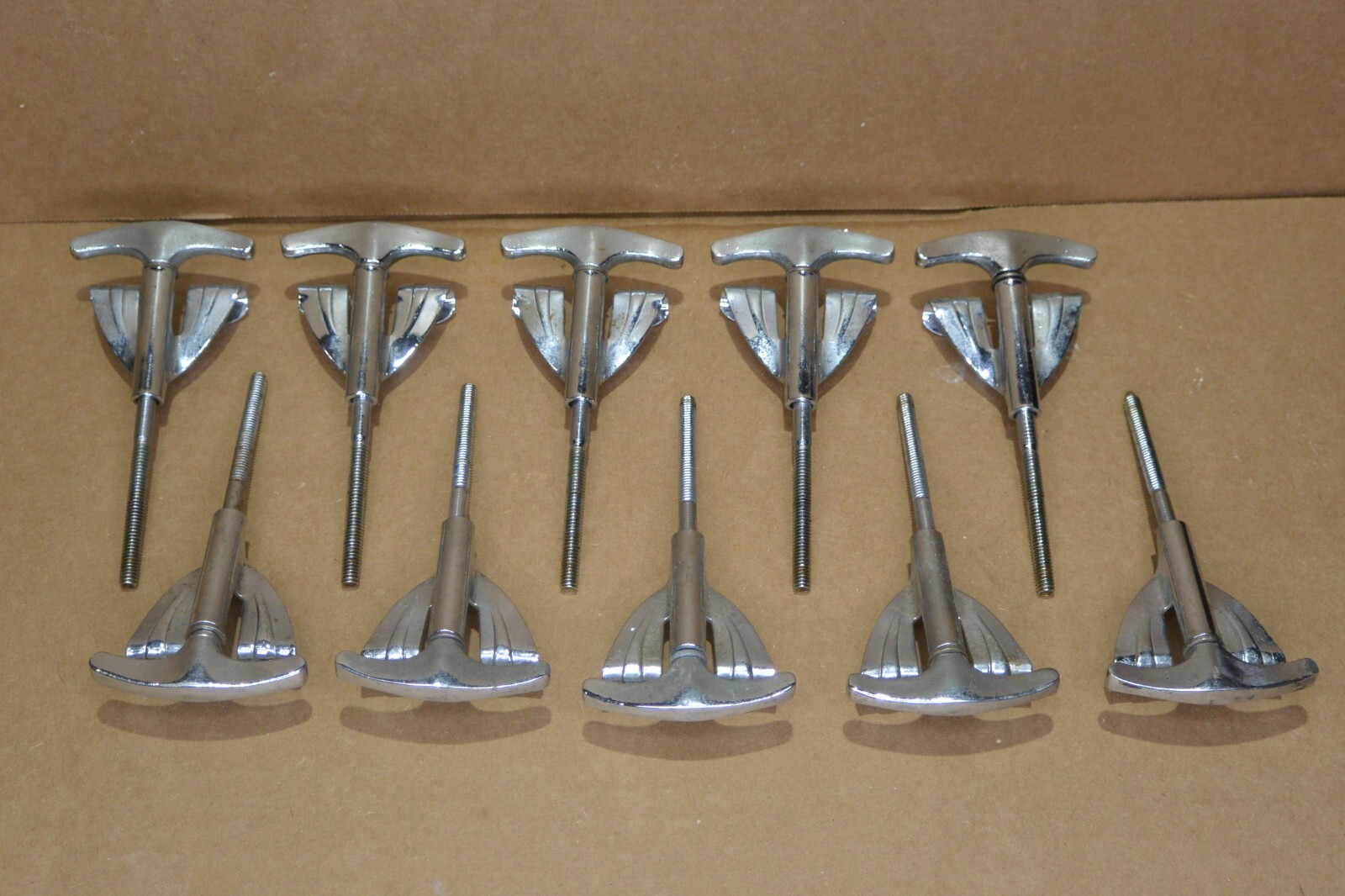 SET OF 10 1980s LUDWIG CLASSIC TENSION RODS & CLAWS for YOUR BASS DRUM! LOT K117