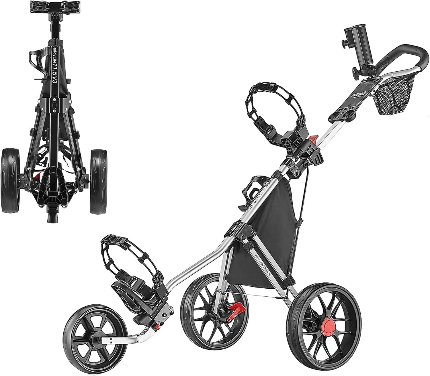 Brand New CaddyTek CaddyLite 11.5 V3 Golf Push Cart CP-115-3BLK 3-Wheel Lightwei